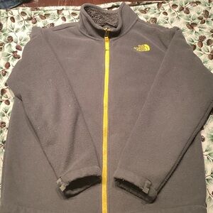 The North Face Men's Charcoal Jacket with Yellow Accents